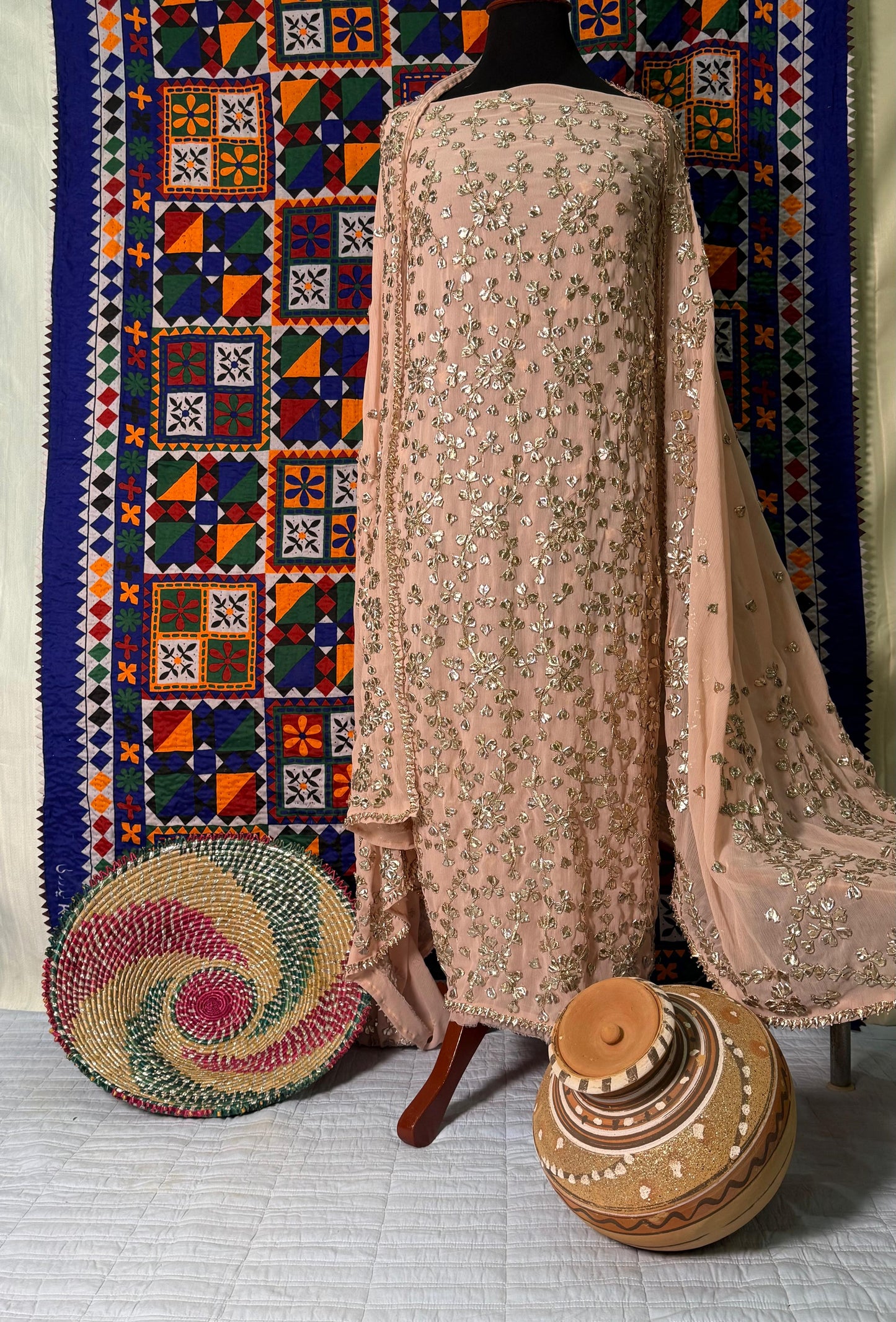 Dreamy Pink Gota Suit