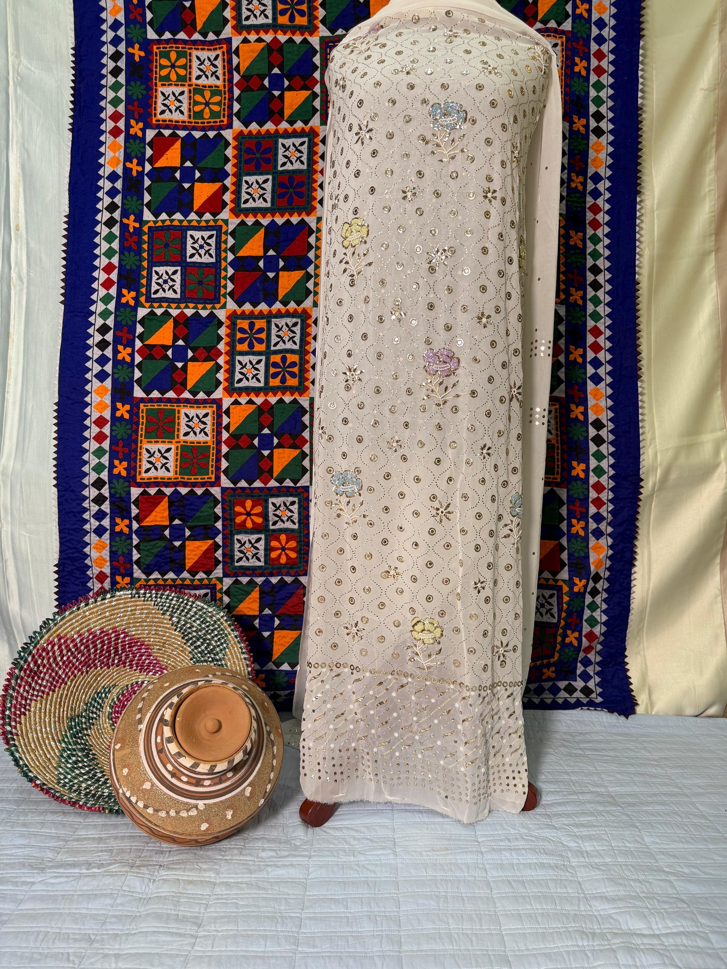 Multi-Colored CutDana and Mukaish Suit