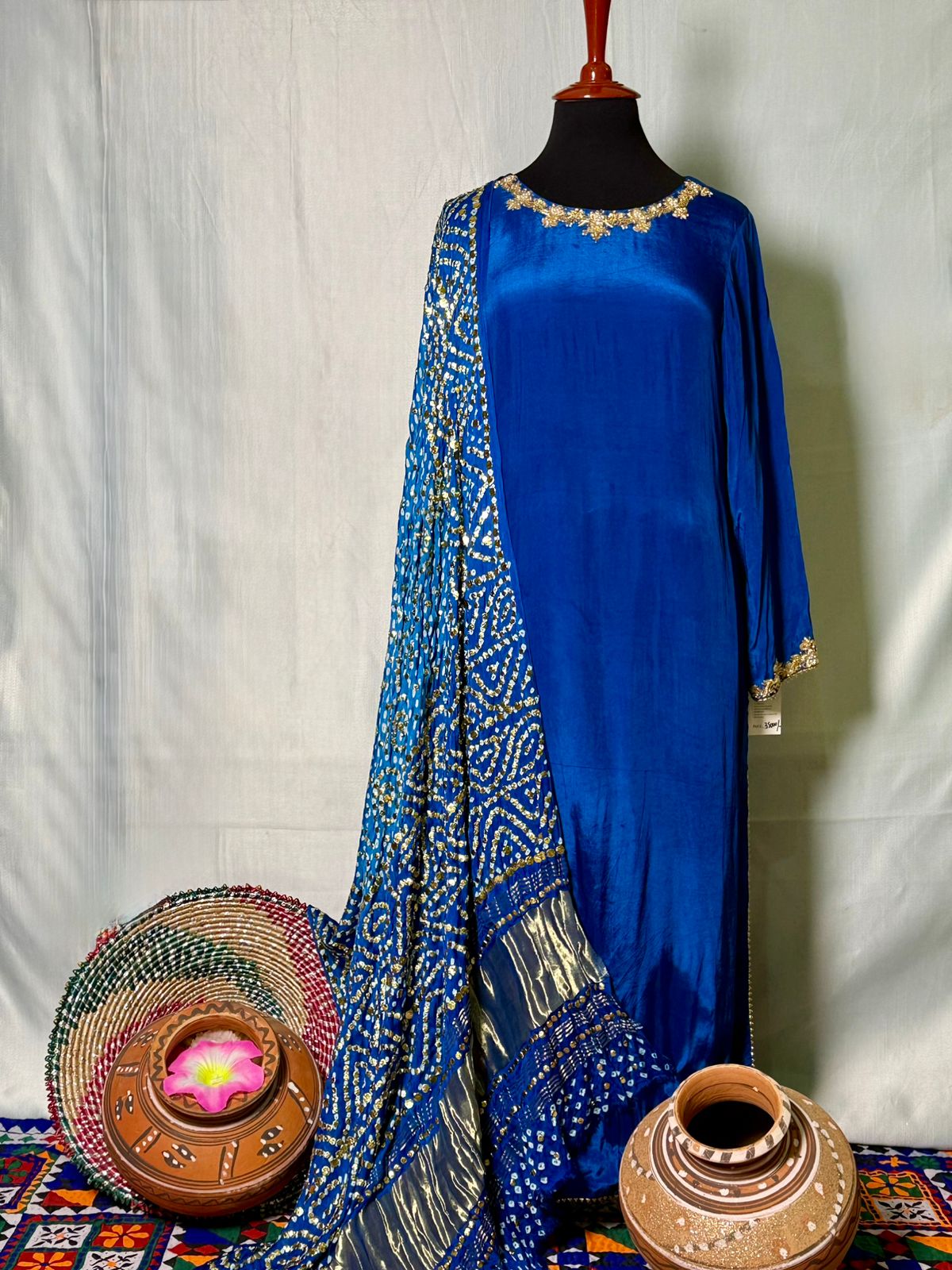 GajjI Silk Blue Set