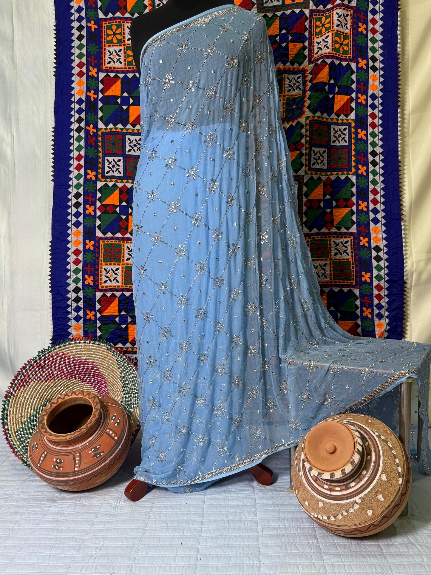 Blue Regal Saree