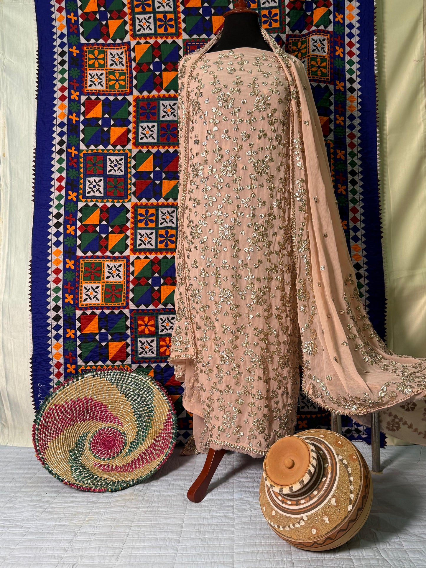 Dreamy Pink Gota Suit