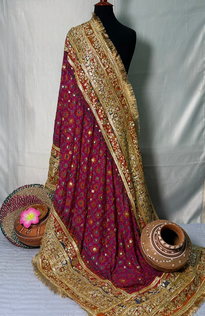 Mehndi Pink Dupatta