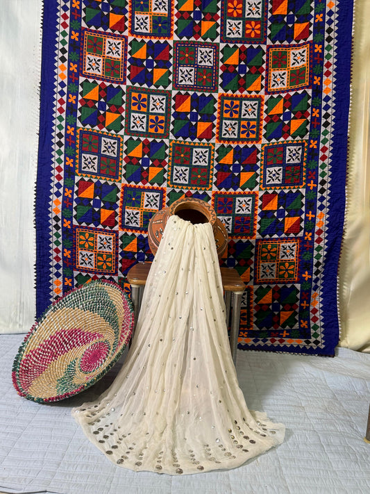 Silver Mukaish Dupatta